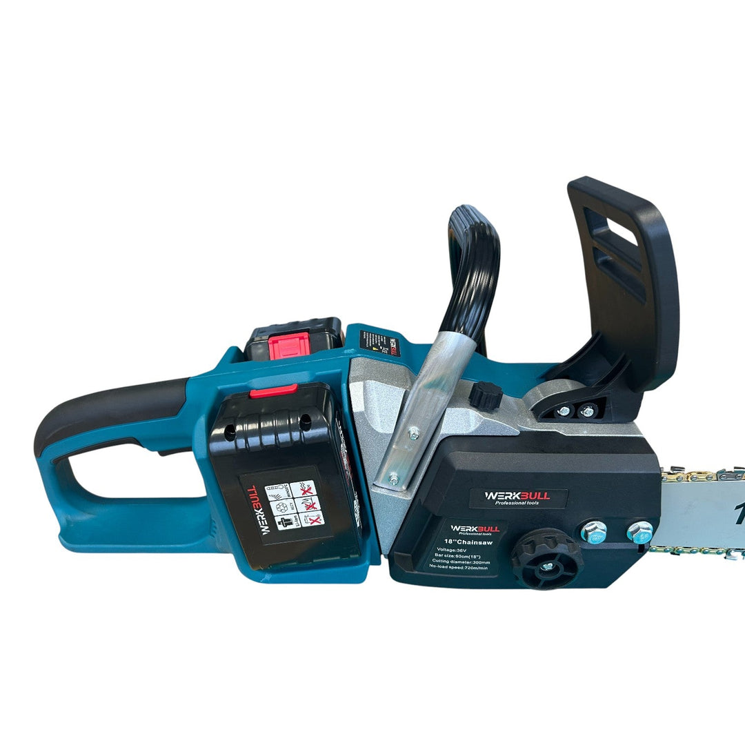 Немска 50 см Акумулаторна Резачка WerkBull 36V 10Ah  + 2 вериги и ръкавици и двойно зарядно