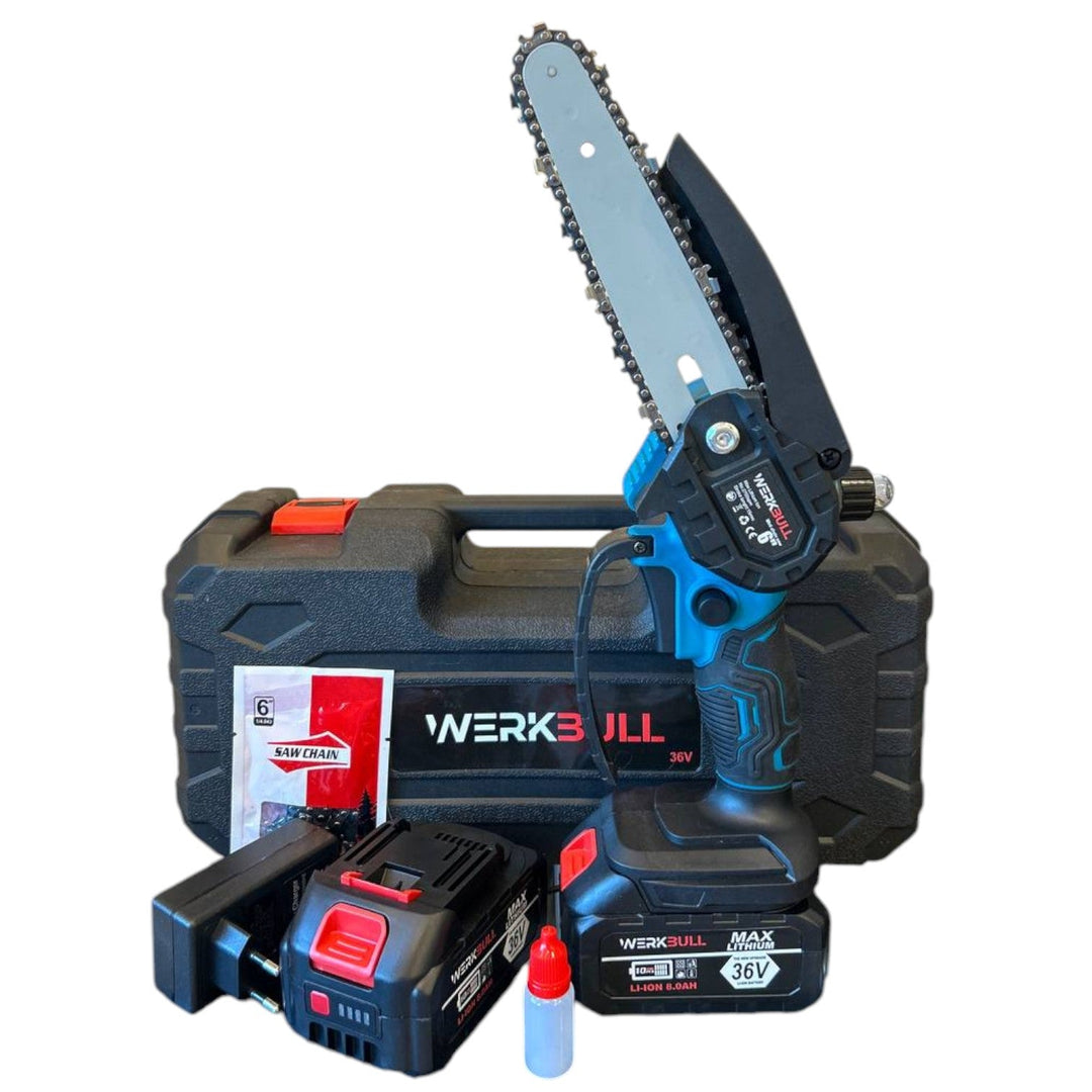 Немска Акумулаторна Мини Резачка с автоматично омасляване + две батерии 36V/ 8Ah и две вериги