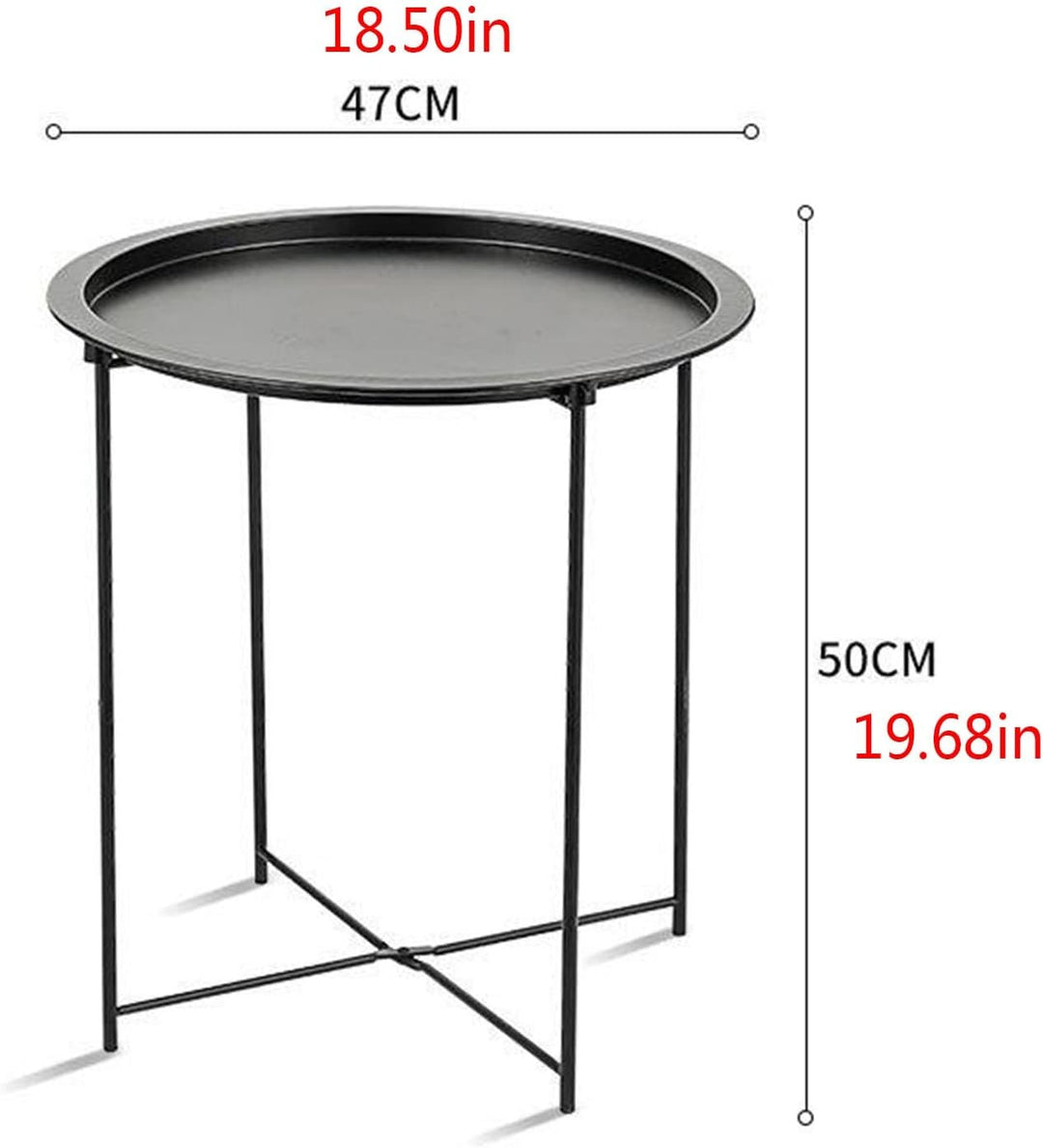 Метална кръгла сгъваема масичка – за хол, тераса, градина или спалня