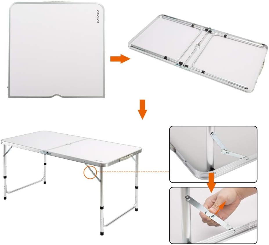 Преносима Алуминиева маса WerkBull с 4 стола,90x70x70 см