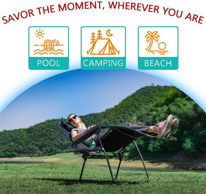 2 броя Сгъваем стол/шезлонг + ПОДАРЪК възглавница