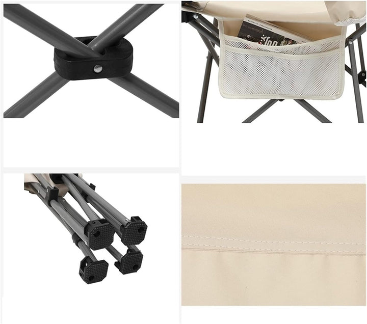 Сгъваем преносим стол WerkBull с възглавница и поставка за телефон до 140кг за плаж и къмпинг