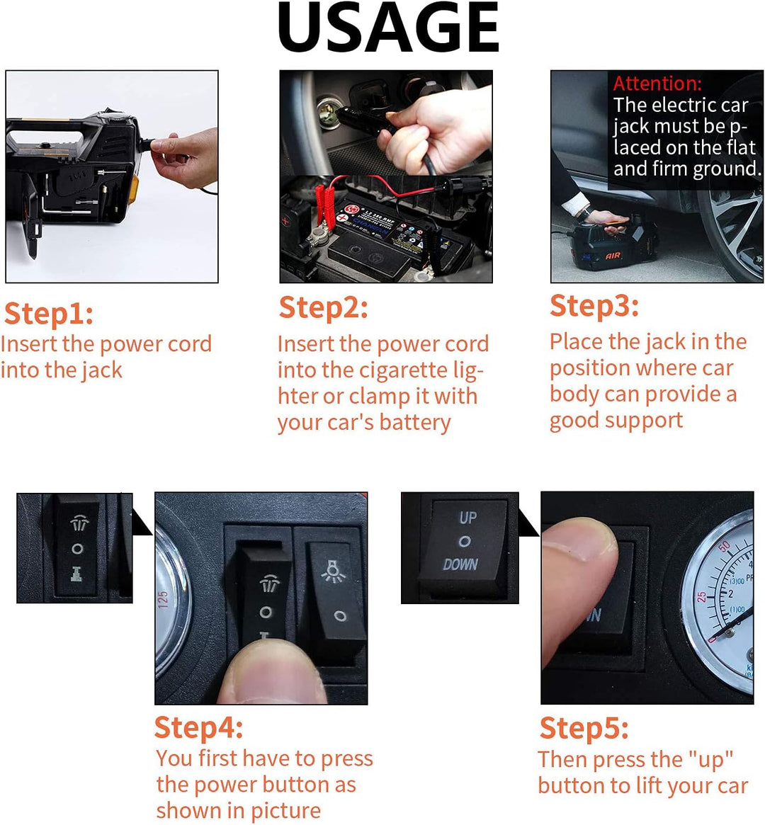 Немски Авариен Комплект 3в1 – Компресор, Ударен Гайковерт, 5T Хидравличен Крик 115-450 мм