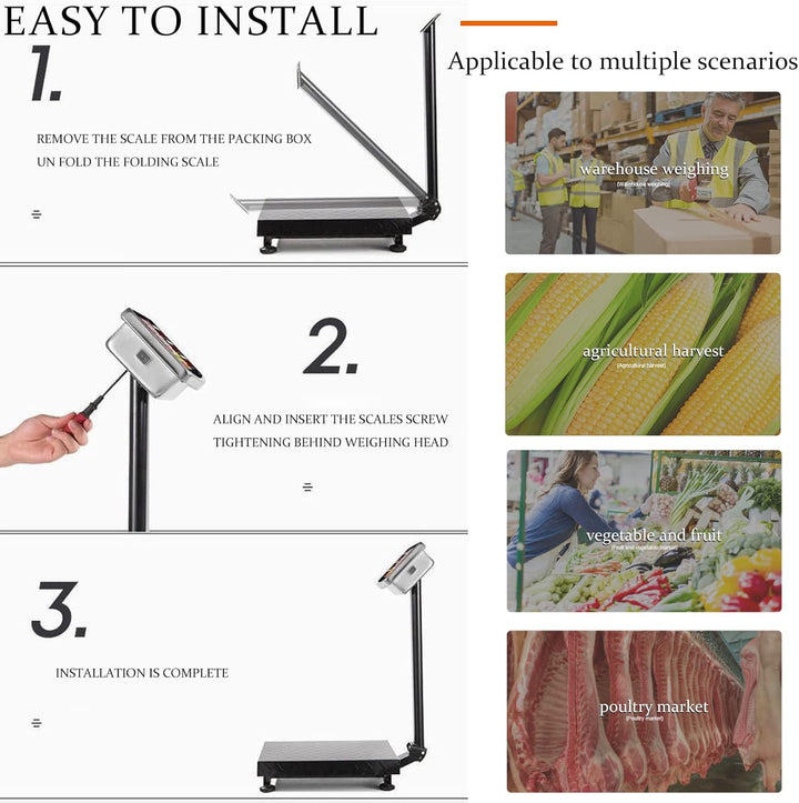 Платформена електронна везна до 350кг - платформен кантар с дисплей