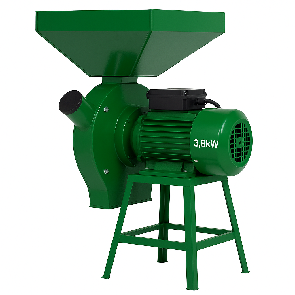 Немска Професионална Фуражомелка 3.8kW WerkBull Ярмомелка + 4 сита