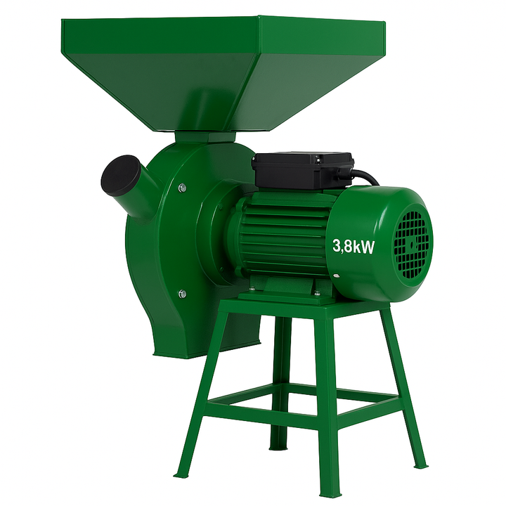 Немска Професионална Фуражомелка 3.8kW WerkBull Ярмомелка + 4 сита