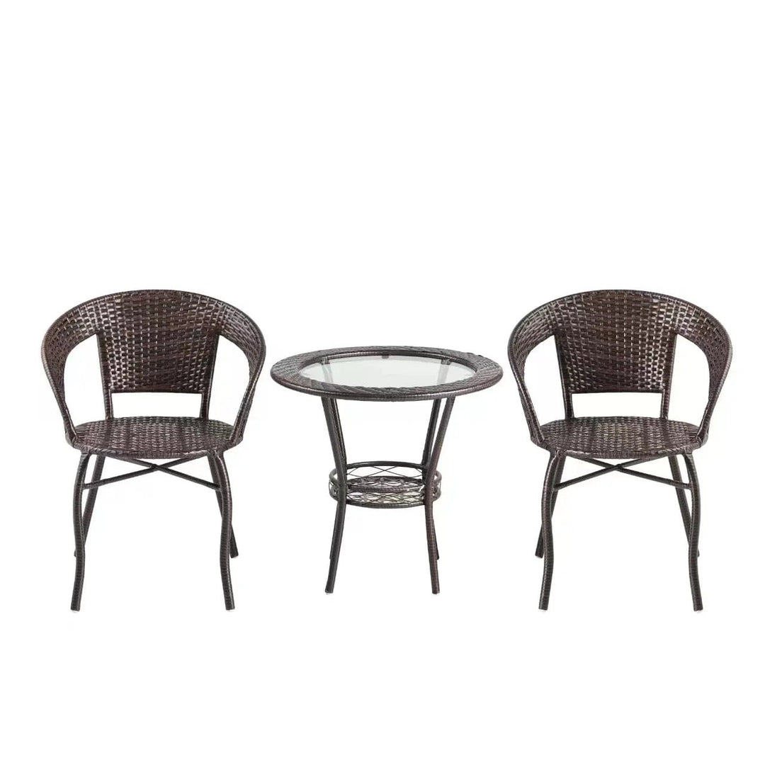 Градински Ратанов Комплект Relax 2 стола с маса + поставка