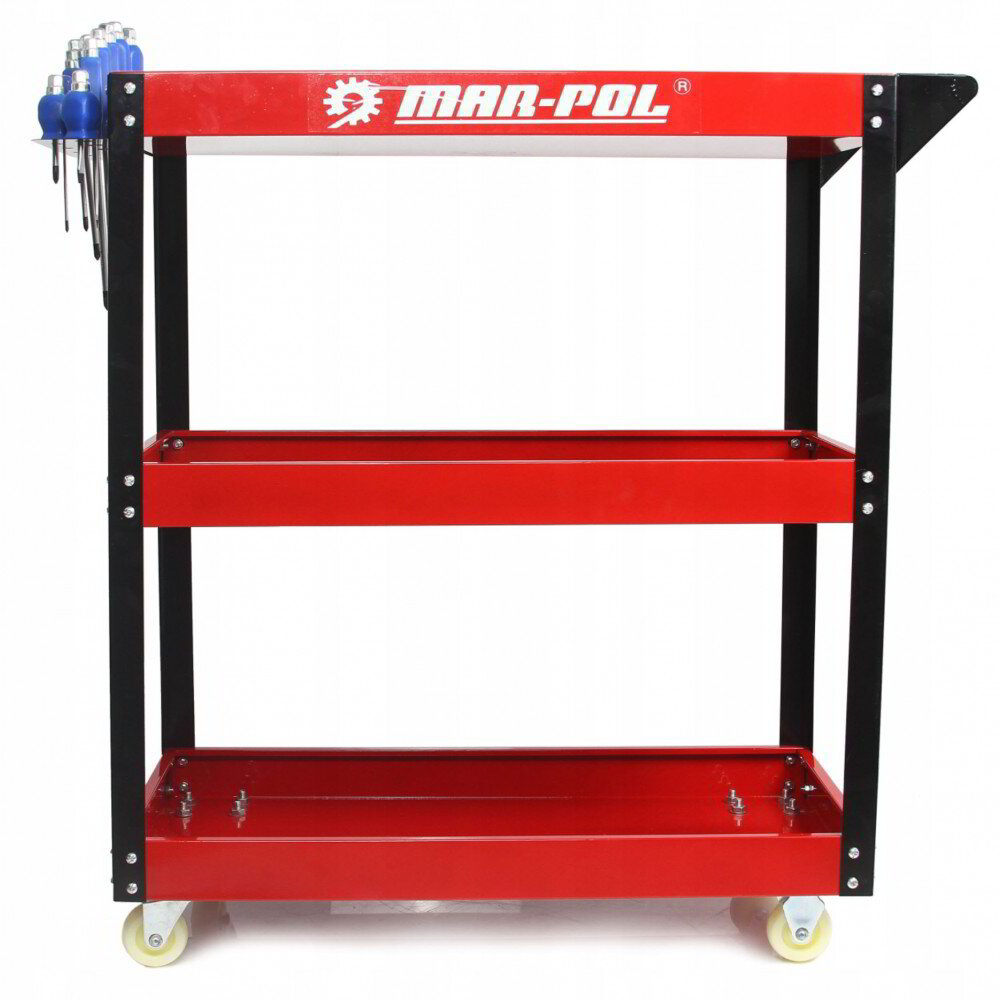 Количка за инструменти с 3 рафта и поставка за отвертки Mar-Pol