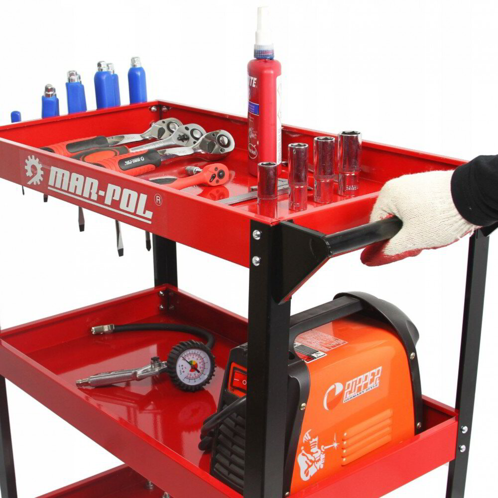 Количка за инструменти с 3 рафта и поставка за отвертки Mar-Pol