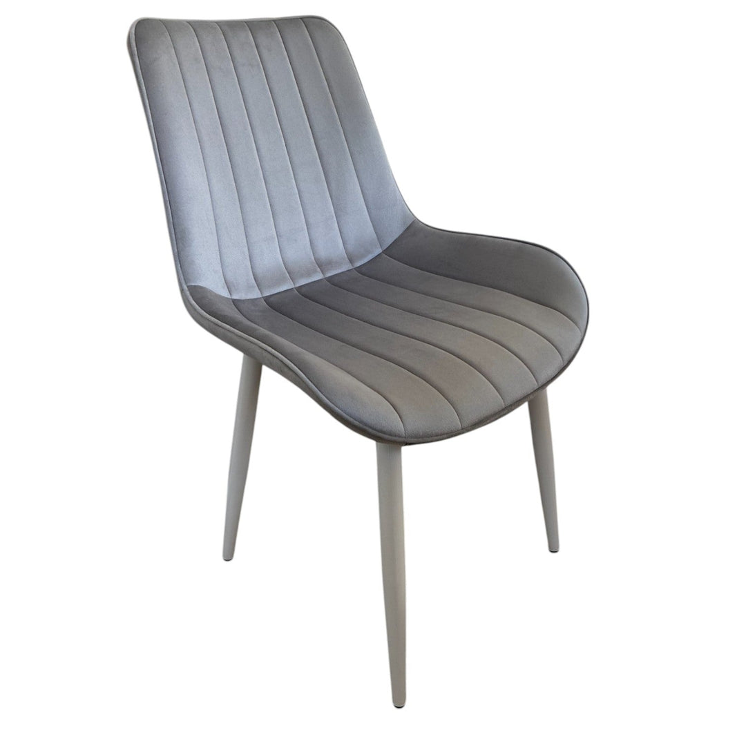 Комплект трапезна разтегателна маса със закалено стъкло и 6 стола Лорета