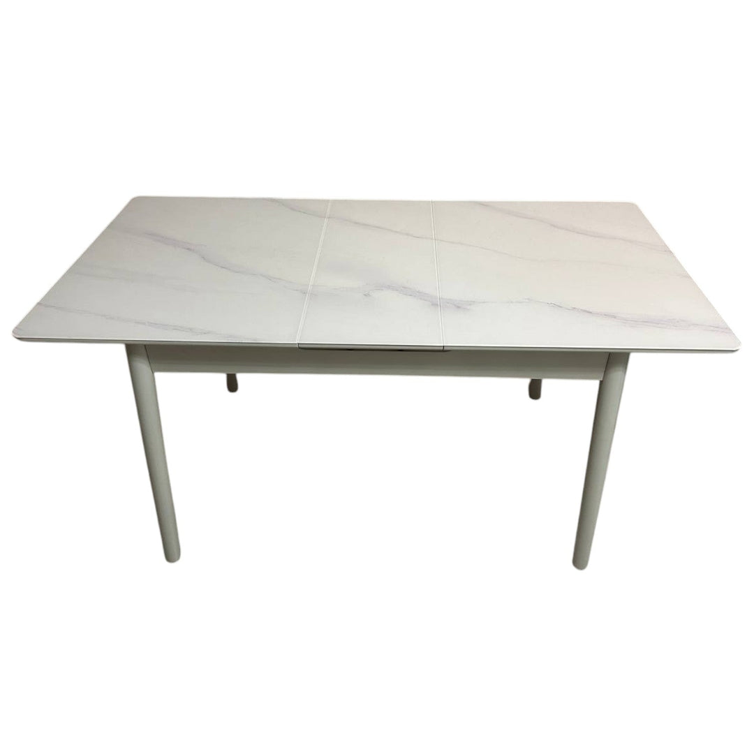 Комплект трапезна разтегателна маса със закалено стъкло и 6 стола Лорета