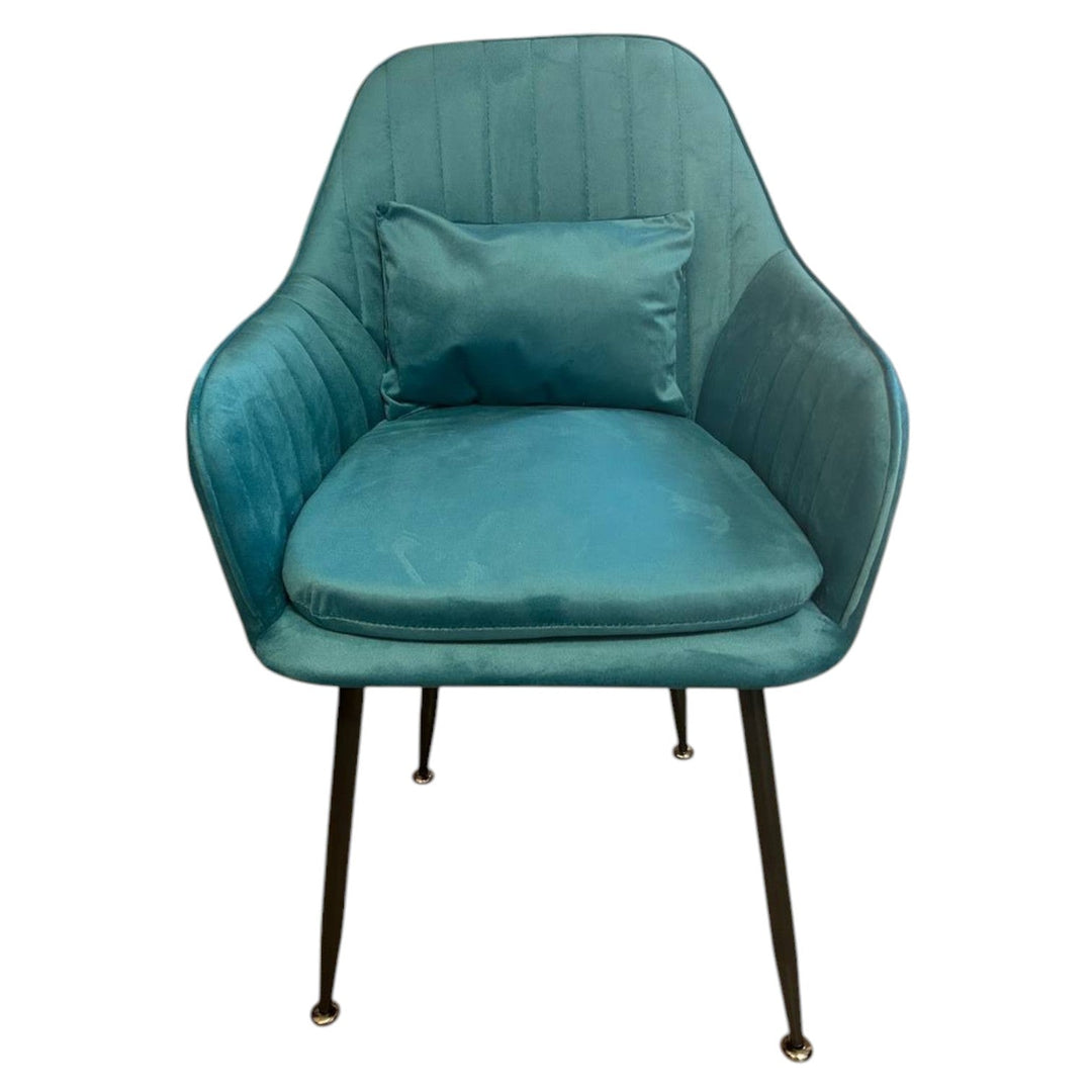 4бр. Стилен Трапезен стол Ивон + подарък възгалвничка - тюркоазеносин