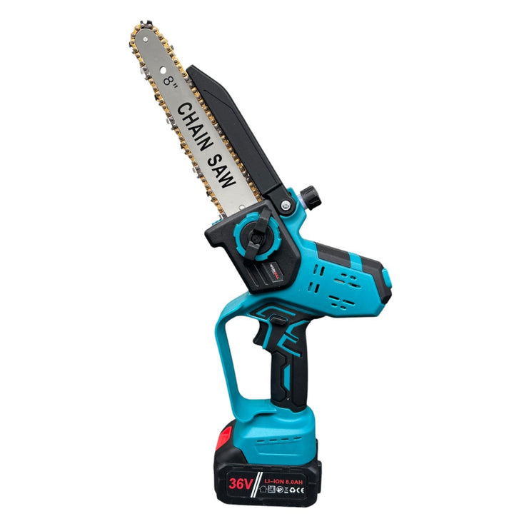 Немска акумулаторна Безчеткова резачка 25см. с Автоматично Омасляване и дисплей за нивото на батерията + две закалени вериги