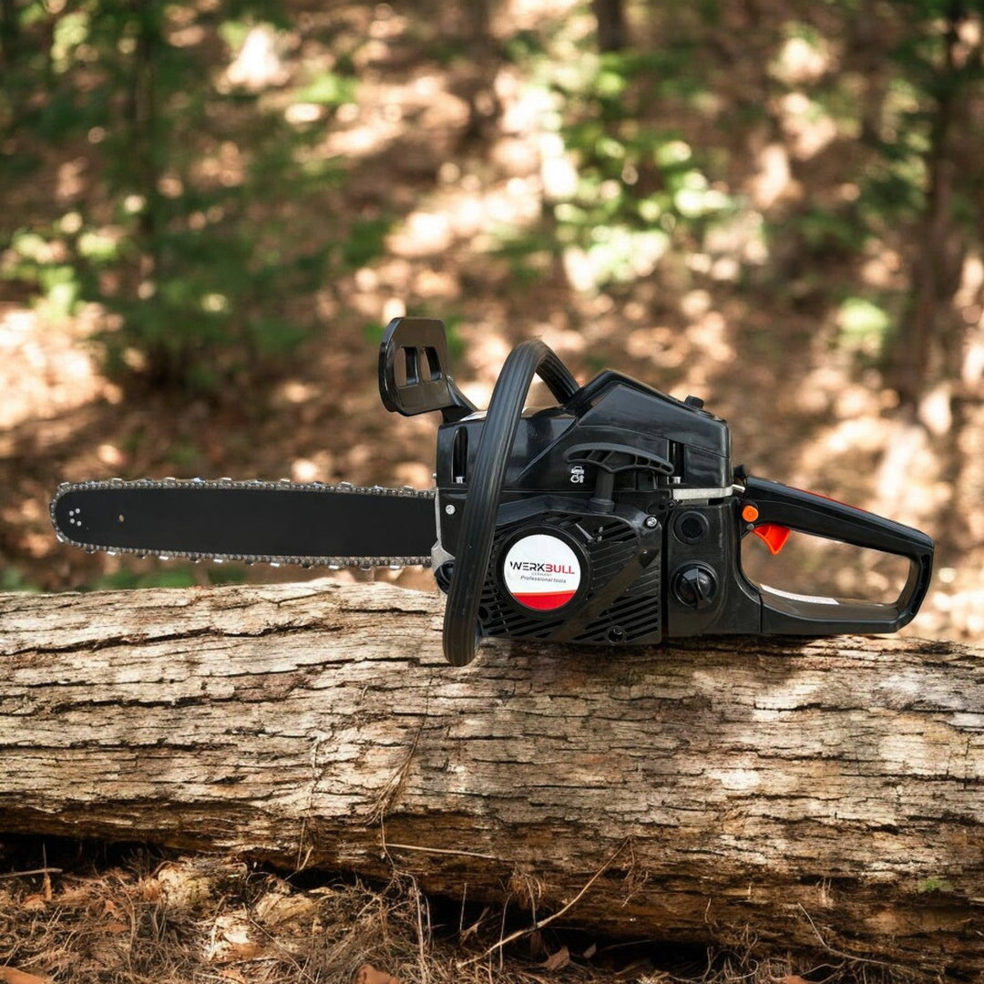 Немска Бензинова Резачка за Дърва 55см. WerkBull 72куб 4,5кс + две вериги и пила за точене