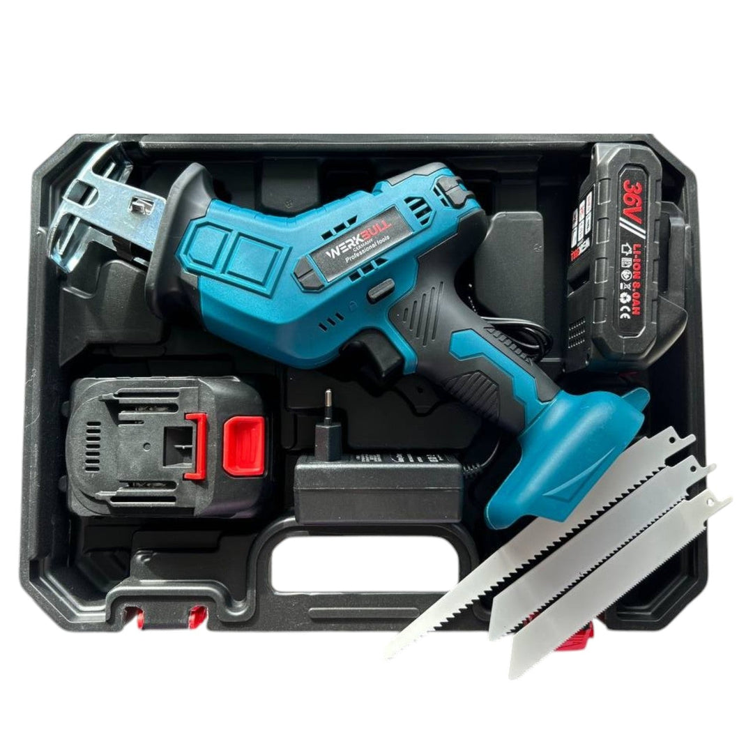 Немски Безчетков Акумулаторен Саблен трион WerkBull /36v 8Ah/ с 2бр батерии