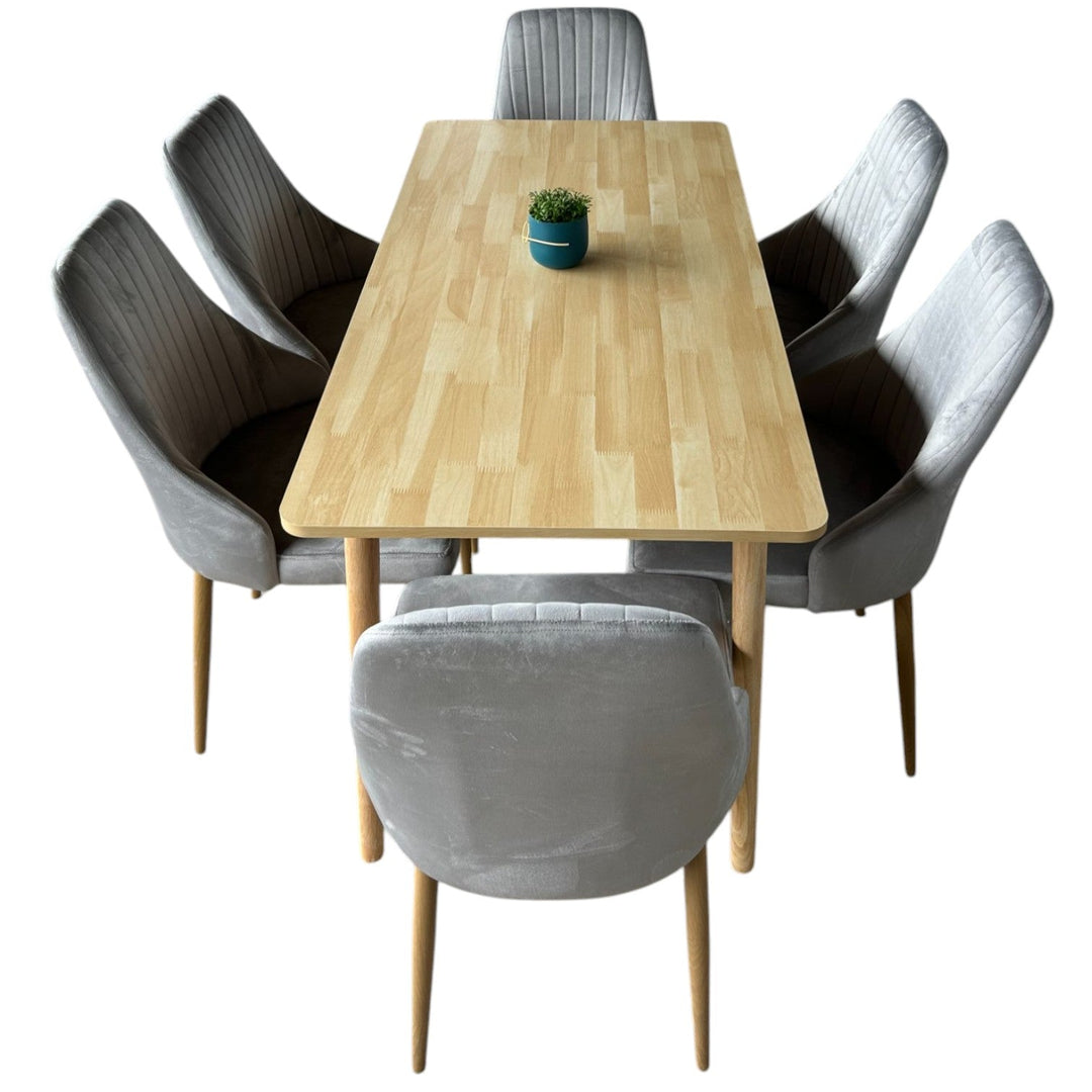 Трапезна маса от масив  „Мона" + 6 стола до 150кг