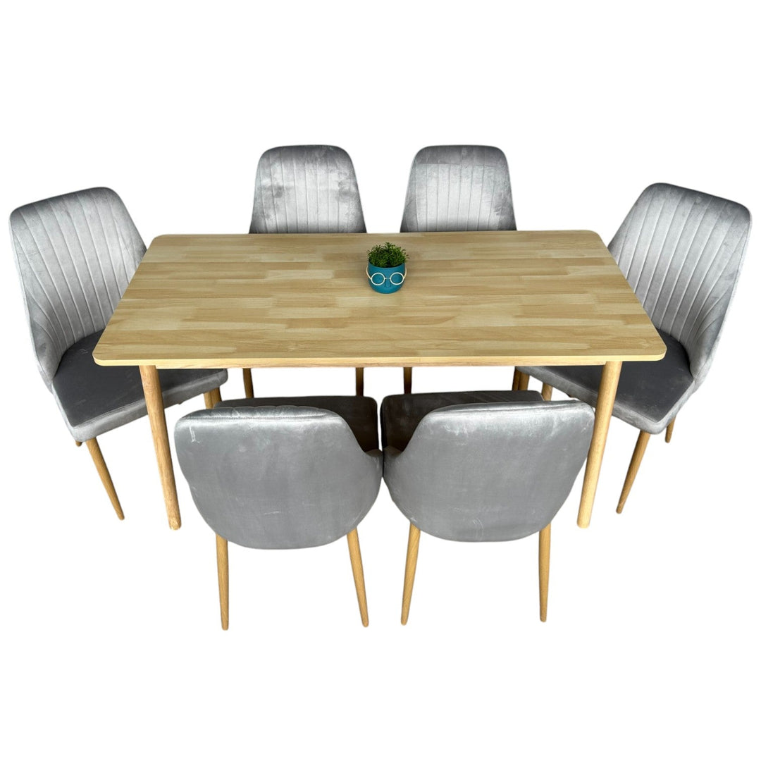 Трапезна маса от масив  „Мона" + 6 стола до 150кг