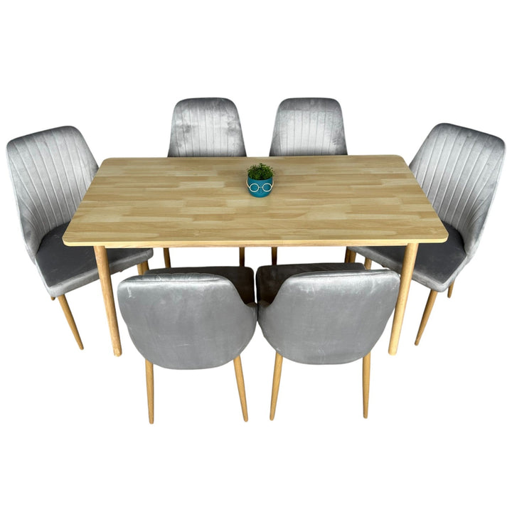 Трапезна маса от масив  „Мона" + 6 стола до 150кг