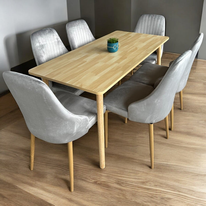 Трапезна маса от масив  „Мона" + 6 стола до 150кг