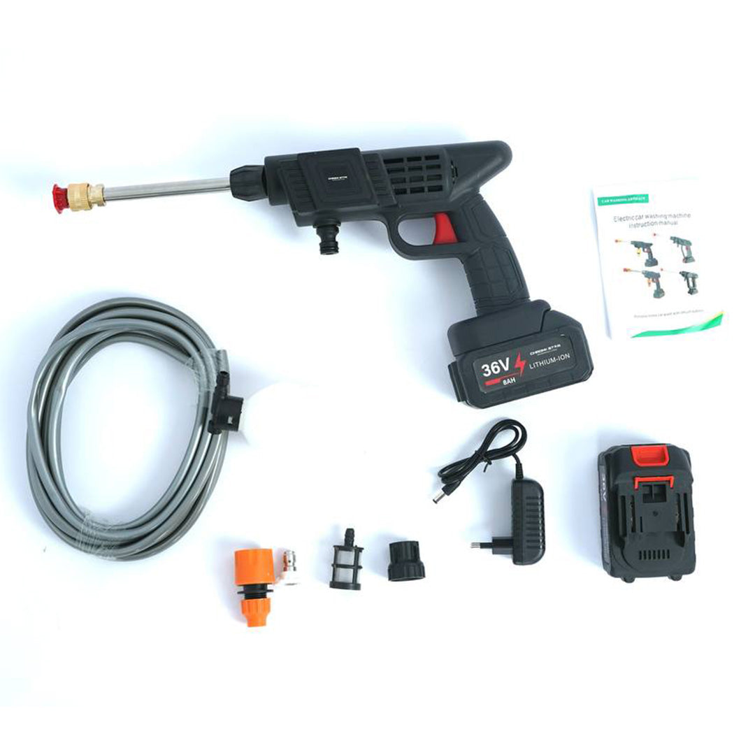 Акумулаторна водоструйка за почистване на автомобили, батерия, зарядно, куфар