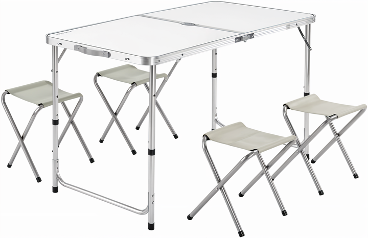 Преносима Алуминиева маса WerkBull с 4 стола,90x70x70 см