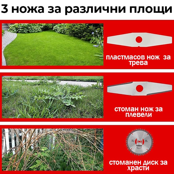 Акумулаторна Безчеткова резачка с омасляване + Акумулаторен тример с 4 батерии и 9 подаръка