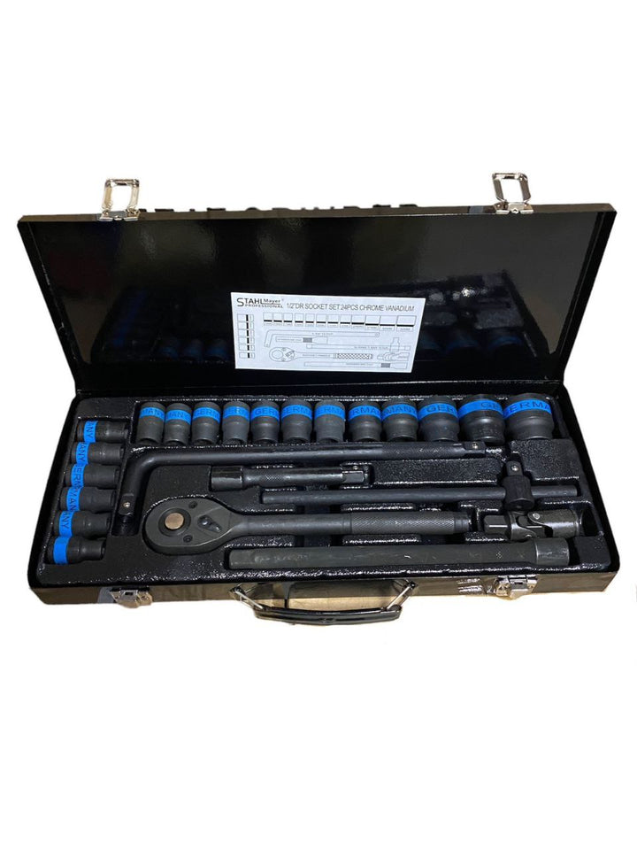 Немско Професионално Гедоре 24 части Stahlmayer с Ударни Вложки 1/2''