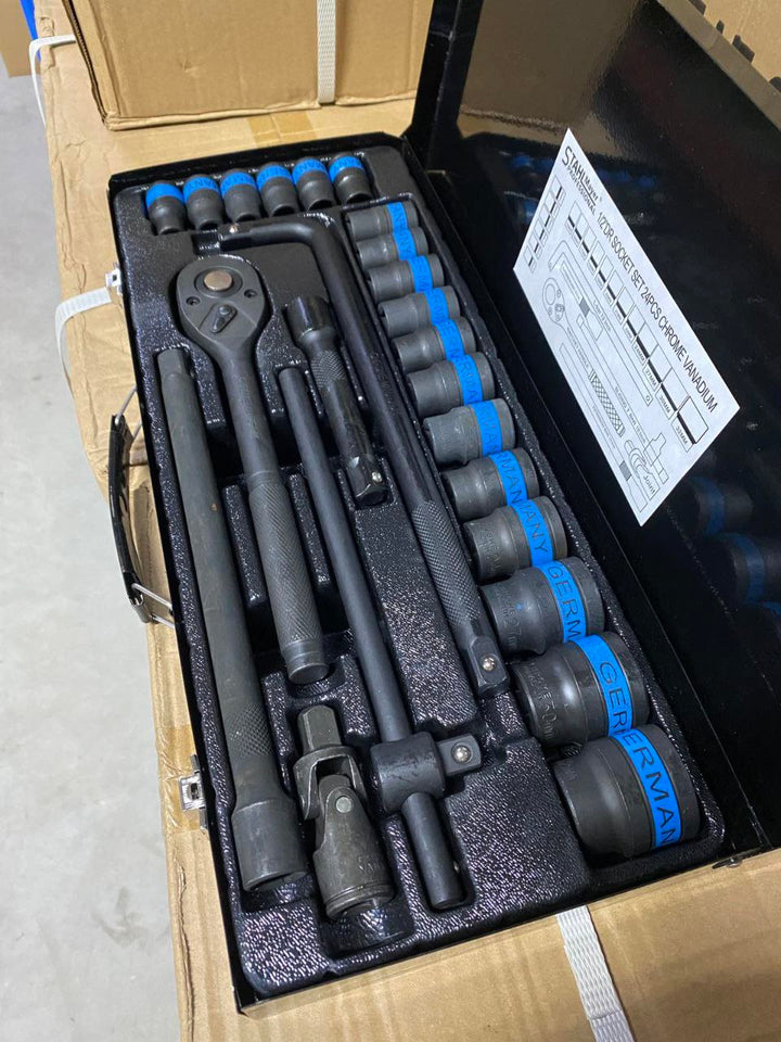 Немско Професионално Гедоре 24 части Stahlmayer с Ударни Вложки 1/2''