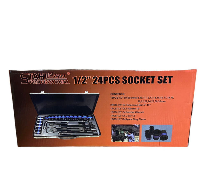 Немско Професионално Гедоре 24 части Stahlmayer с Ударни Вложки 1/2''