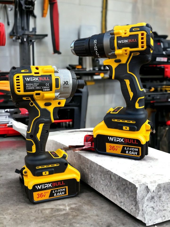 Немски Акумулаторни Безчеткови Импакт и Винтоверт 36V 8AH в куфар WerkBull