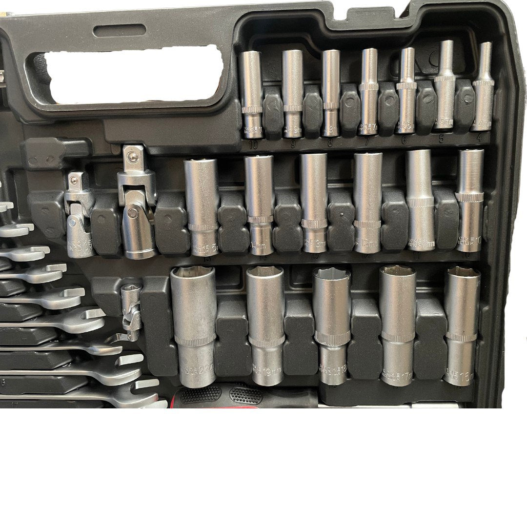 Немски Куфар с Инструменти 216ч WerkBull Гедоре с 3бр Тресчотка и ключове 8-22- Тресчотни