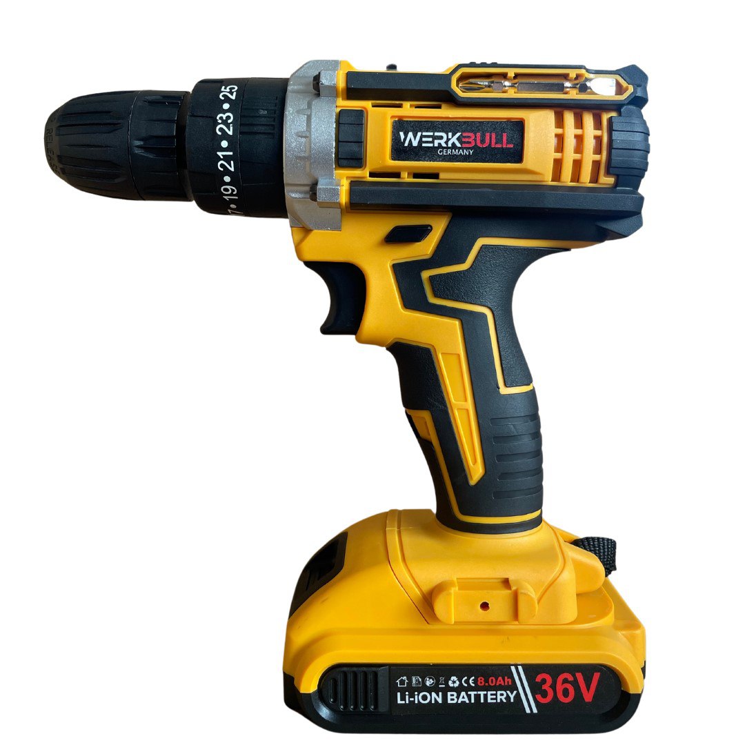 Немски Ударен Винтоверт WerkBull 36V 8Ah две батерии в комплект 111 части