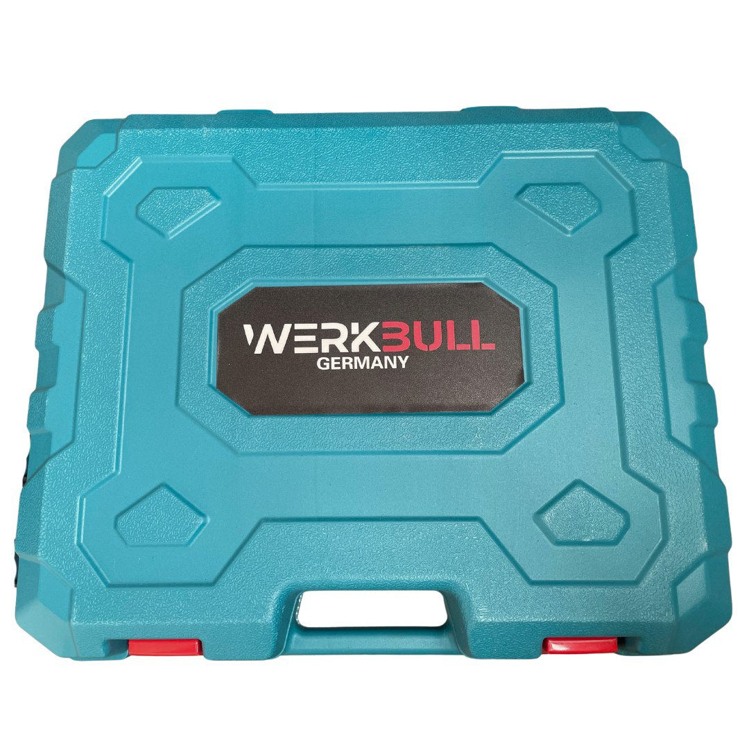 3В1 Немски Безчеткови Резачка с автоматично омасляване, Ножица и Ударен Винтоверт + две батерии и 50 части в куфар