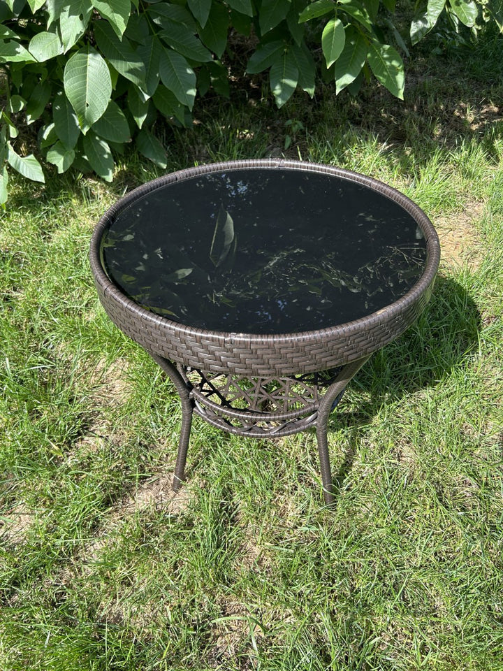 Градиснки комплект - Висящ Ратанов стол до 200кг. + Ратанови маса и 2 стола Oasis