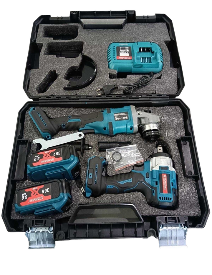 Немски Акумулаторен Гайковерт и Безчетков Ъглошлайф 36V 8,0AH STAHLMAYER