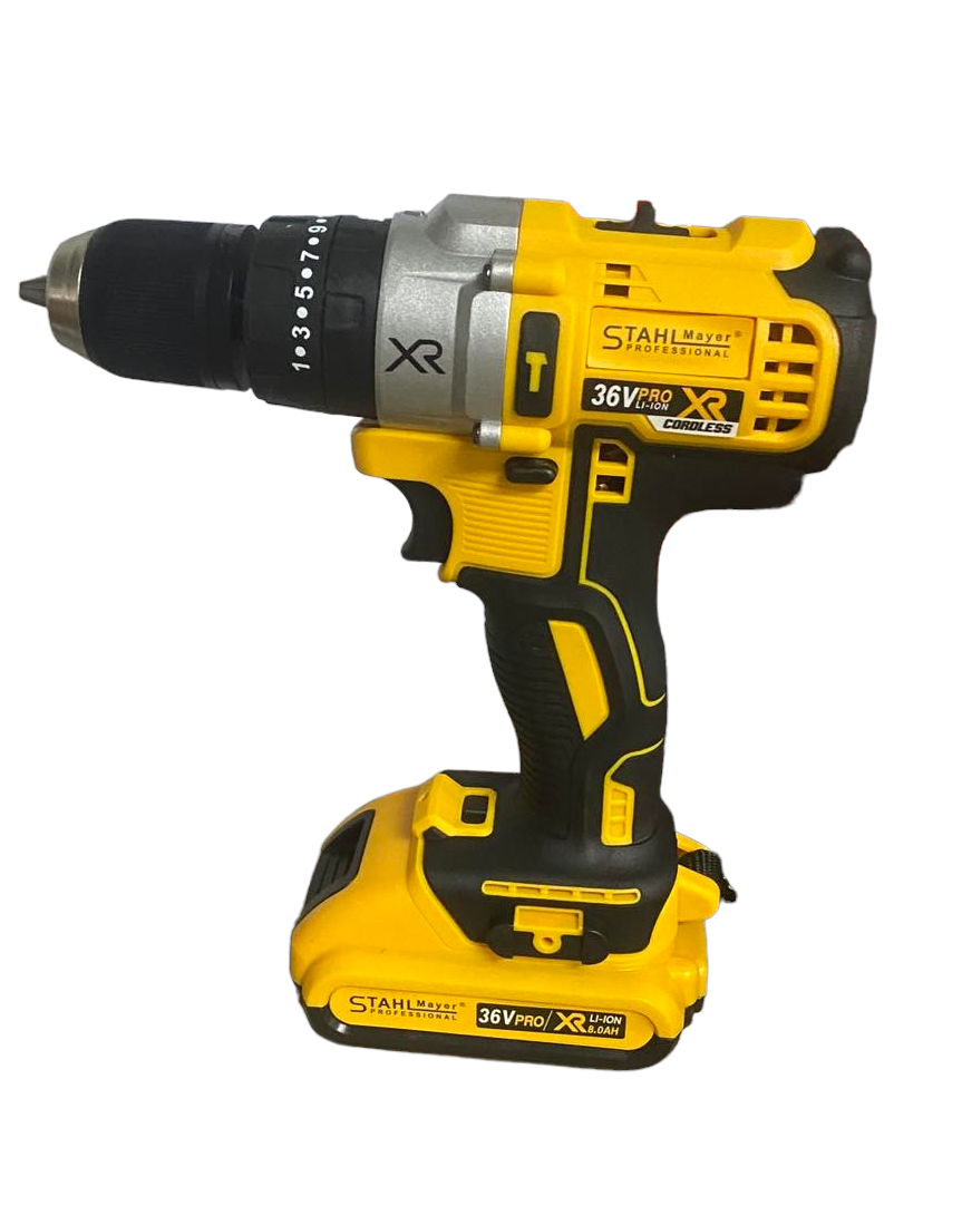 Акумулаторен Винтоверт + 111 части STAHLМAYER 36V 8,0AH Ударна Бормашина