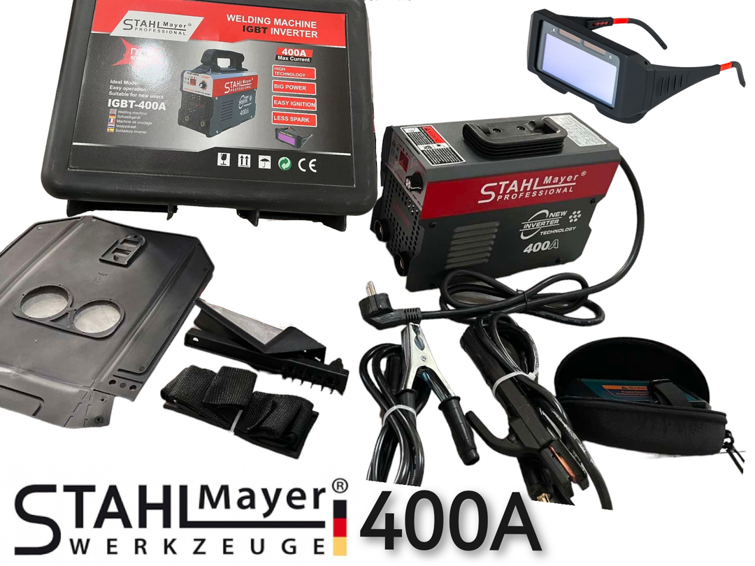 Инверторен 400А Електрожен с Куфар + Соларни Очила с дисплей подарък