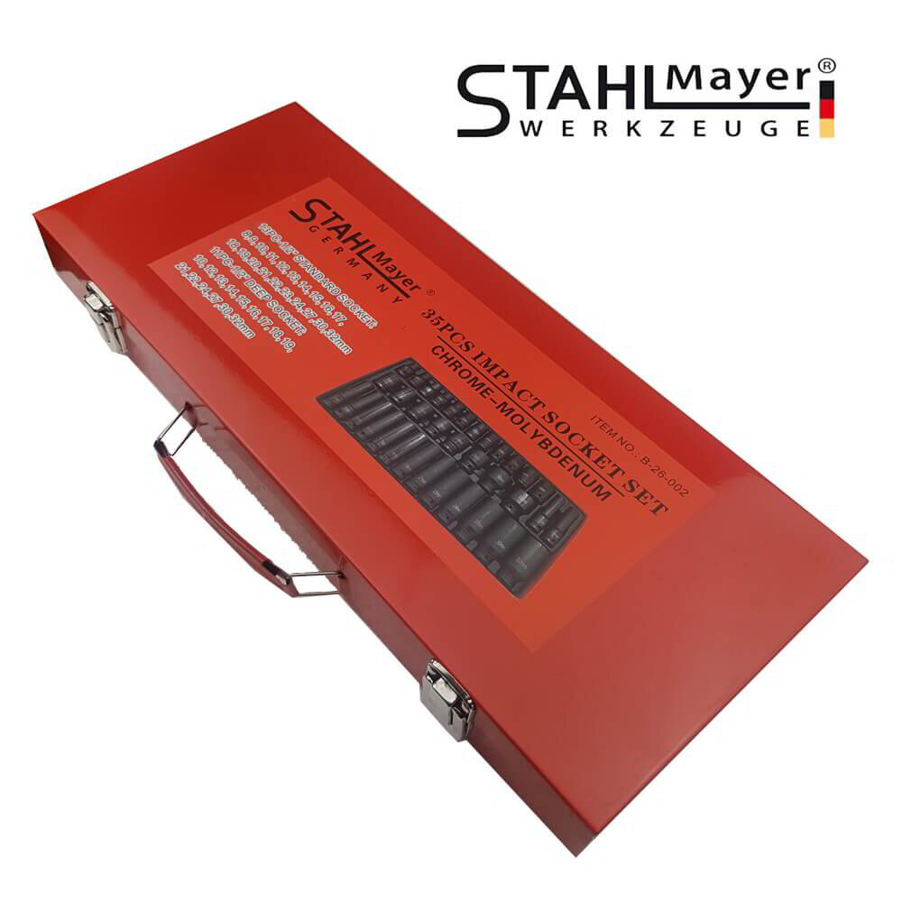 Немски Ударни Вложки 1/2" Stahlmayer 35 Части - стандартни + дълбоки вложки