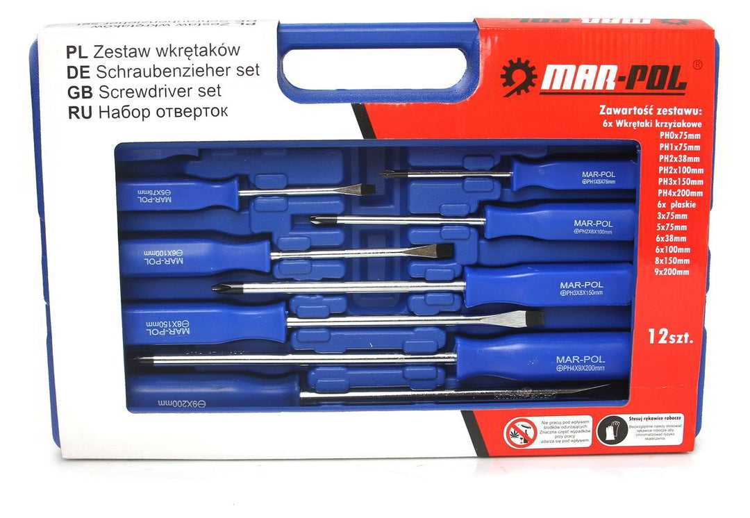 КОМПЛЕКТ УДАРНИ ОТВЕРТКИ 12 ЧАСТИ MAR POL – ПРОФЕСИОНАЛНИ